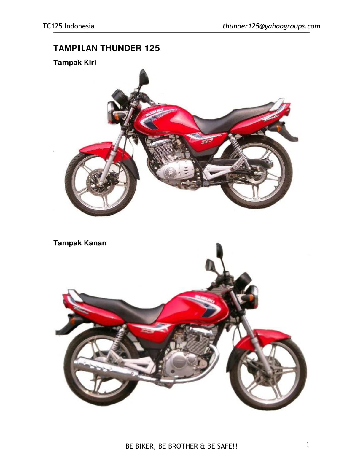 Sampul Suzuki Thunder 125 manual