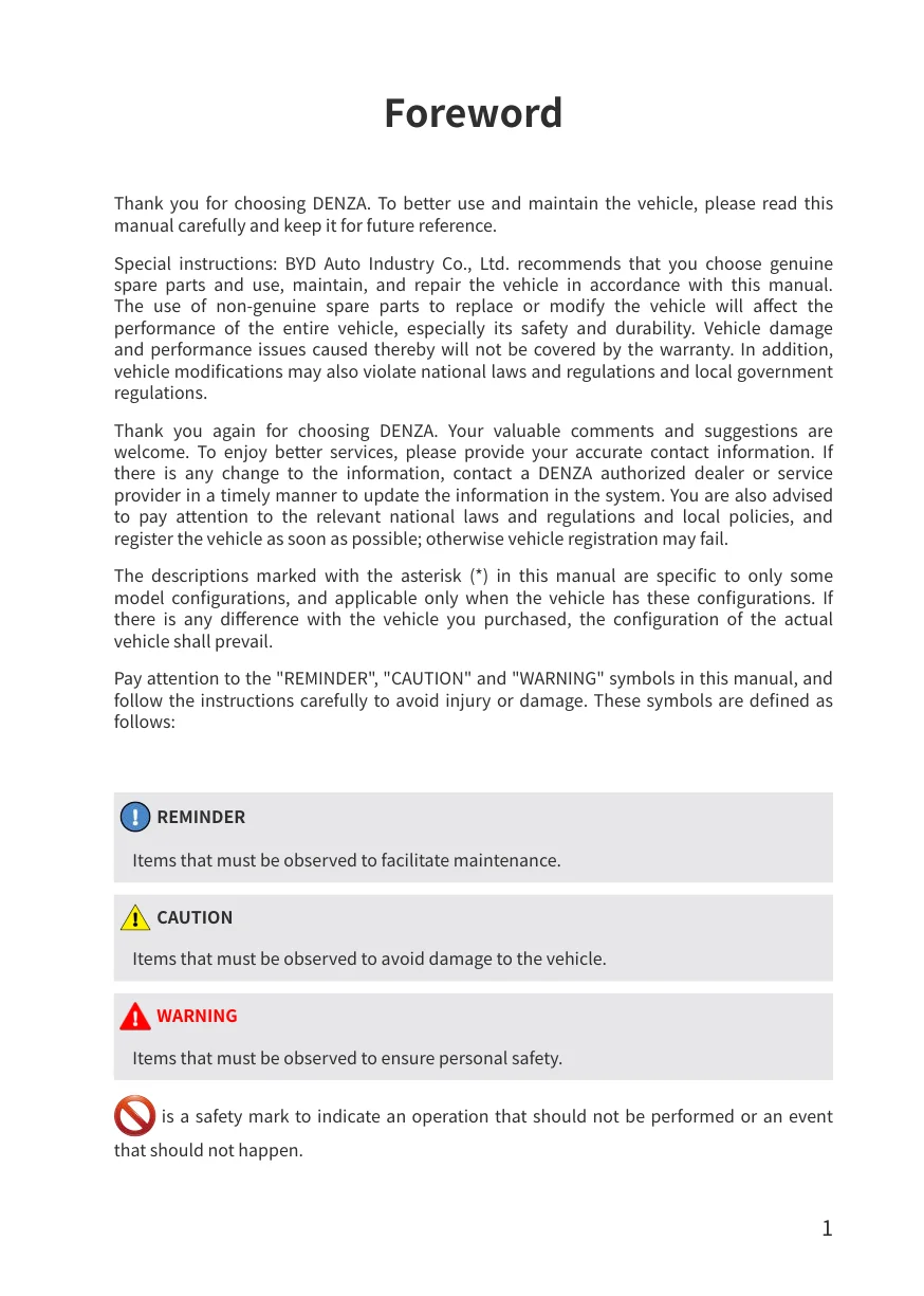 Contents — Halaman 1 Owner's Manual DENZA D9