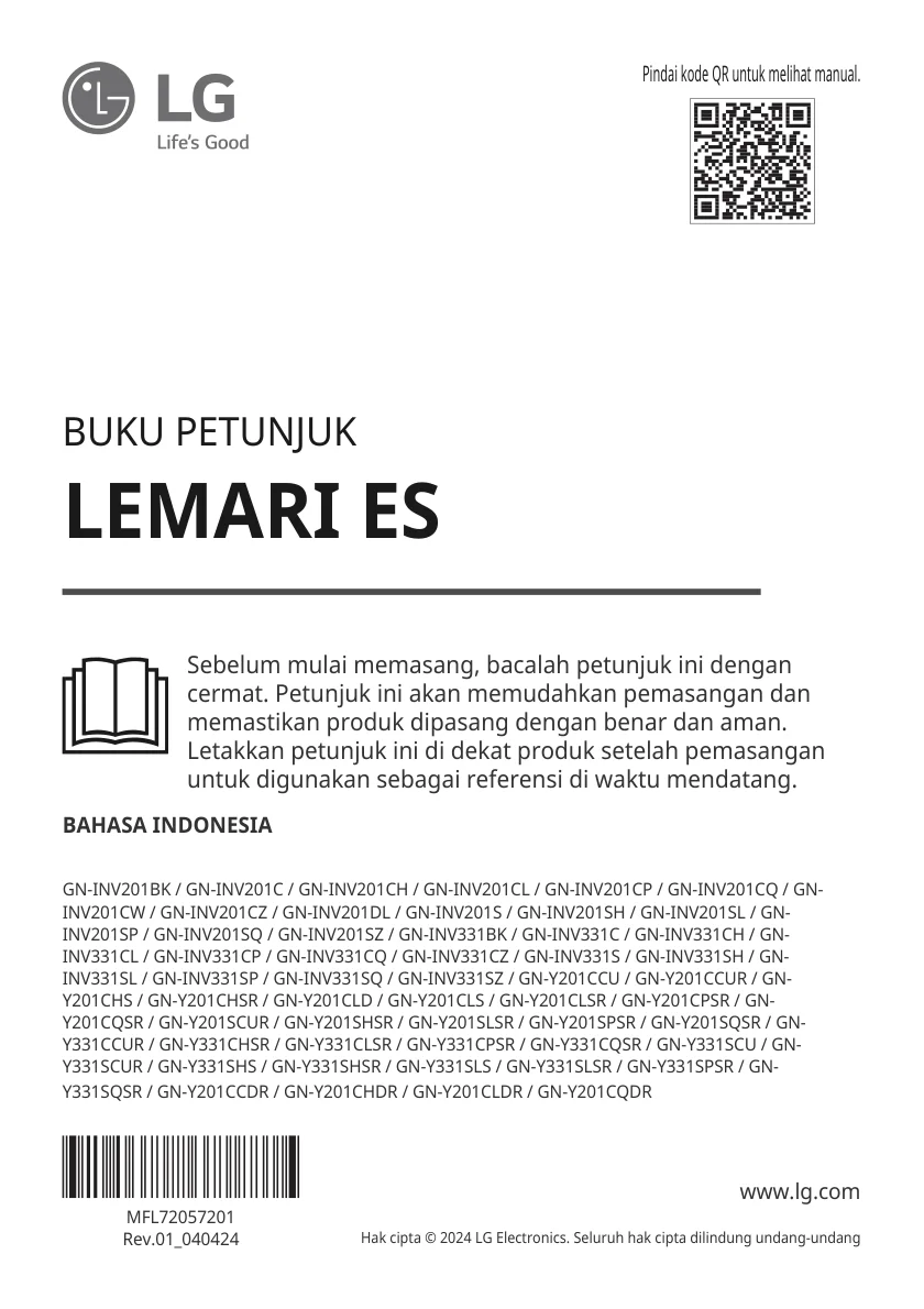 Halaman 1 Owner's Manual LG Kulkas 1 Pintu 199L / 195L