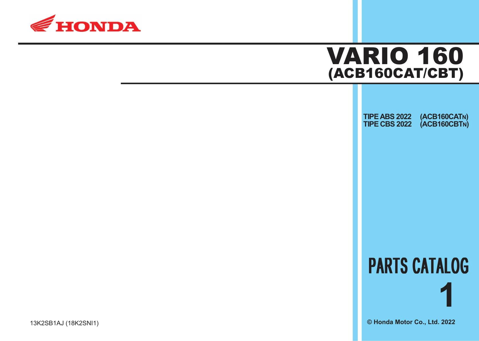 Halaman 1 Parts Catalog Honda Vario 160 2022