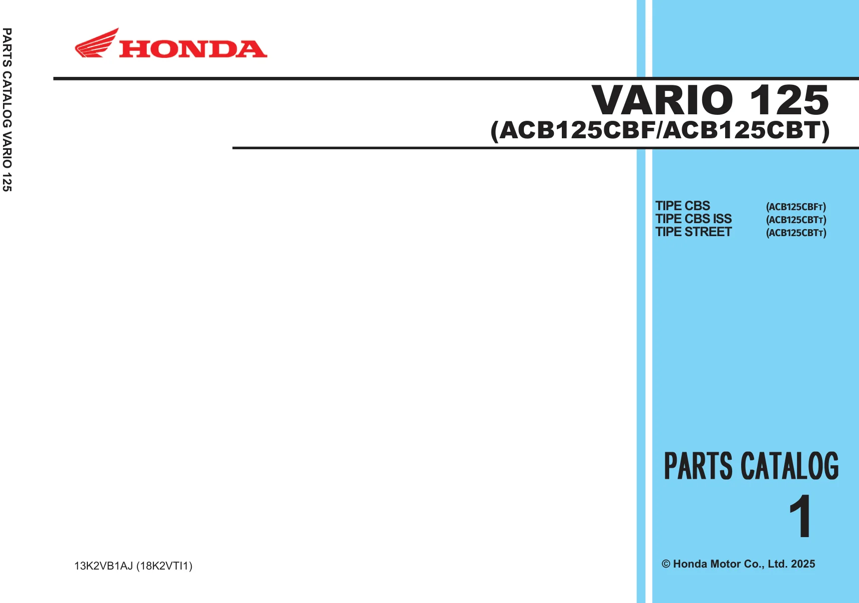 Halaman 1 Parts Catalog Honda Vario 125 Parts Catalog 2025