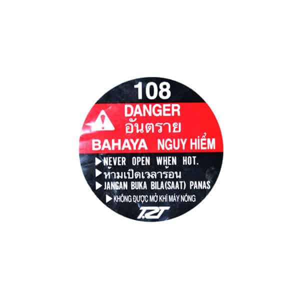 Sticker Tutup Radiator (Label Rad Cap) – Sonic 150R, Supra GTR, Vario 125 FI eSP, Vario 150 eSP, PCX