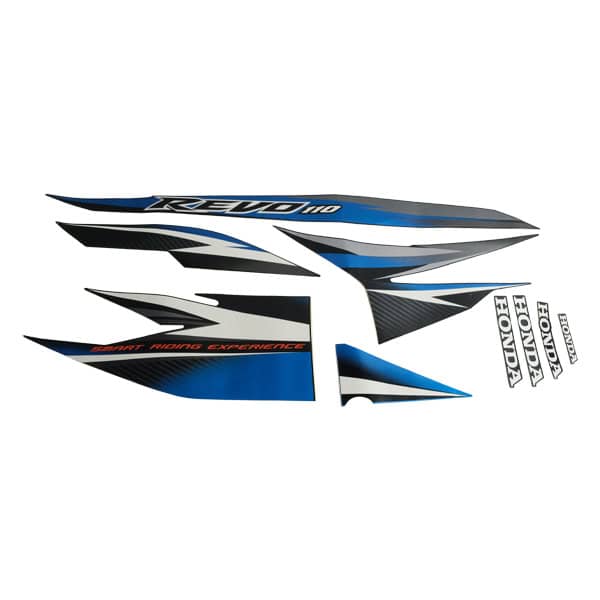 Stiker Body Kanan Hitam Biru Honda Revo 110