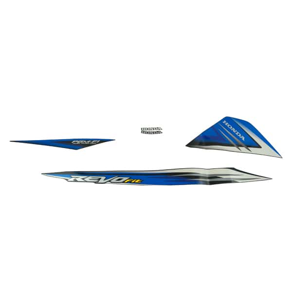 Sticker Body Set Kanan Hitam Biru Honda Revo 110 FI