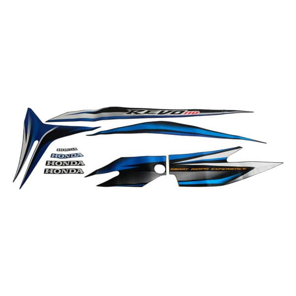 Stiker Body Kiri Hitam Biru Honda Revo 110