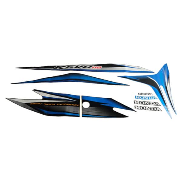 Stiker Body Set Kanan Hitam Biru Honda Revo 110