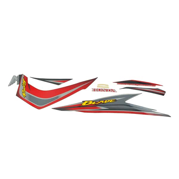 Sticker Body Set Kanan Hitam Merah Honda Blade 110 K07
