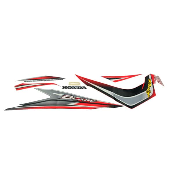 Sticker Body Set Kiri Merah Silver Honda Blade 110 K07