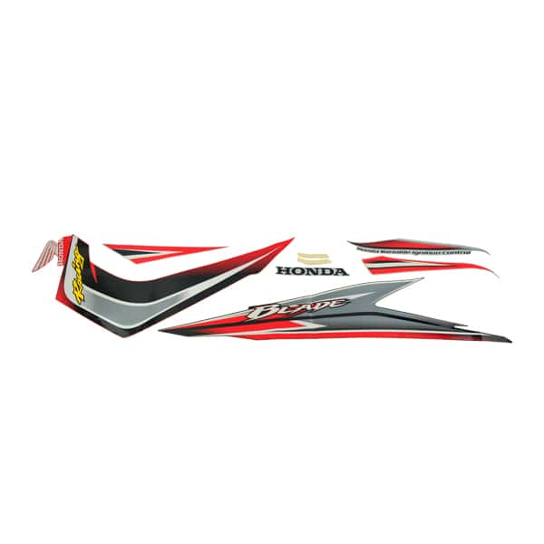 Sticker Body Set Kanan Merah Silver Honda Blade 110 K07