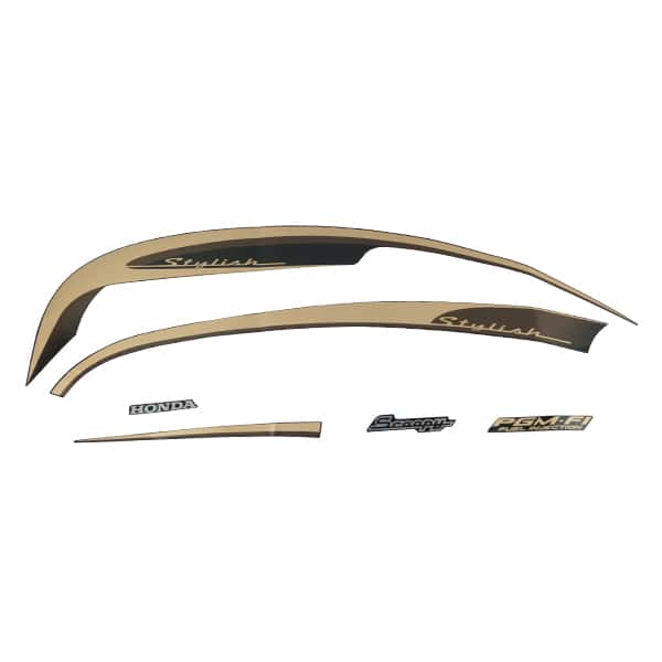 Sticker Body Set Kanan Hitam Beige Honda Scoopy FI K16G
