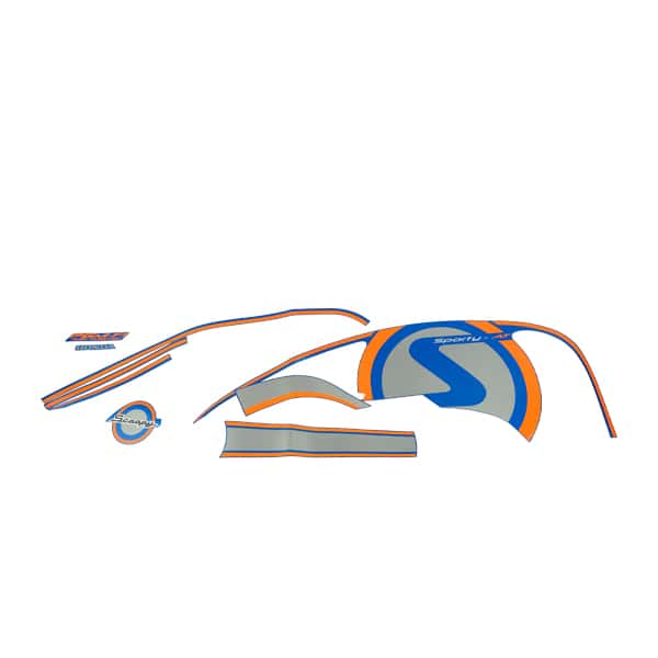 Sticker Body Set Kanan Biru Cream Honda Scoopy FI K16G