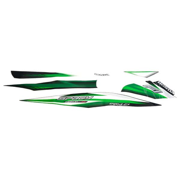 Sticker Body Set Kanan Putih Hitam Honda Spacy FI