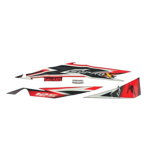 Sticker Body Set Kiri Hitam Honda Supra X 125 FI