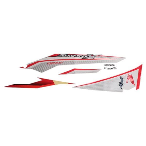 Stiker Body Set Kiri Putih Honda Supra X 125 FI
