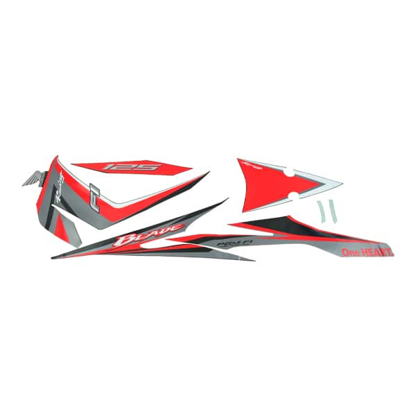 Sticker Body Set Kanan Hitam Merah Honda Blade 125 FI K47