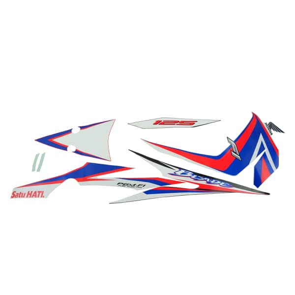Sticker Body Set Kiri Putih Merah Honda Blade 125 FI K47
