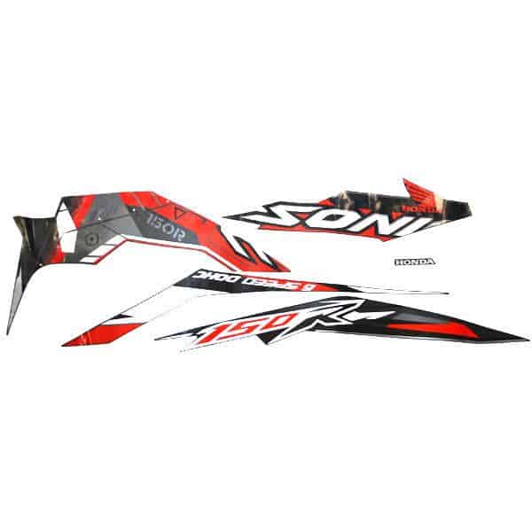 Sticker Body Kanan Hitam (Stripe Set Black R) – Sonic 150R