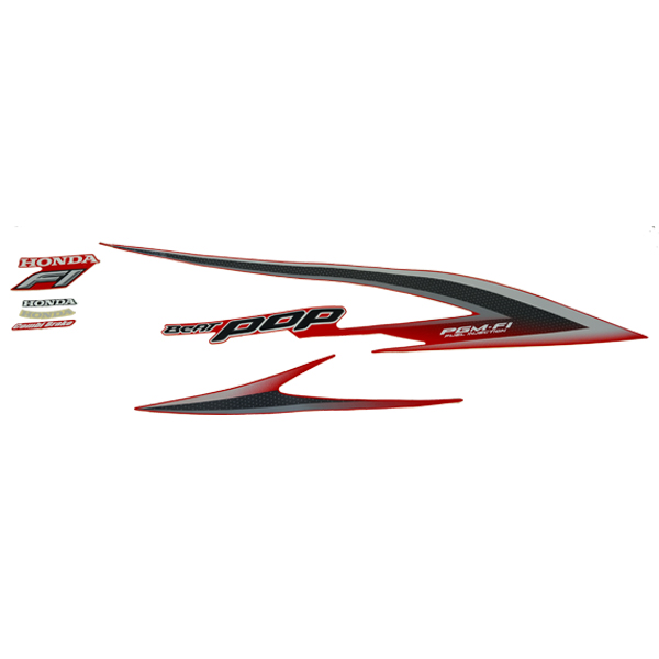 Sticker Body Set Kanan Merah Honda BeAT POP eSP K61