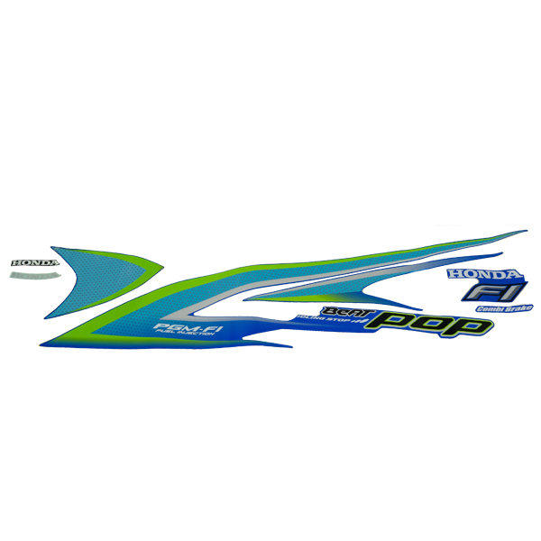 Sticker Body Set Kiri Biru Honda BeAT POP eSP K61