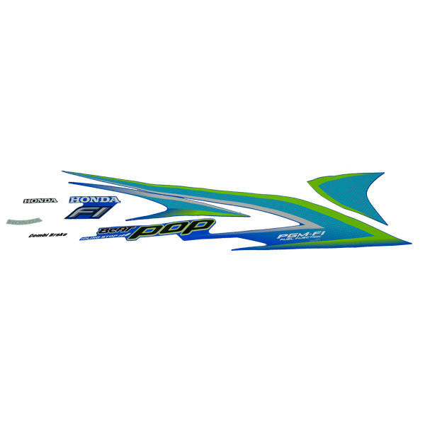 Sticker Body Set Kanan Biru Honda BeAT POP eSP K61