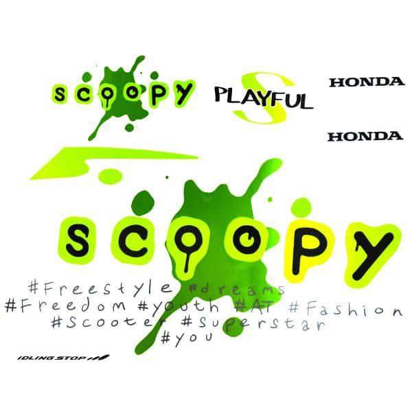 Sticker Body Kiri Putih Hijau – Scoopy eSP K93
