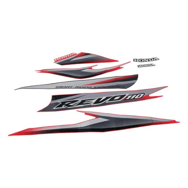 Sticker Body Kiri Merah Hitam Honda Revo 110