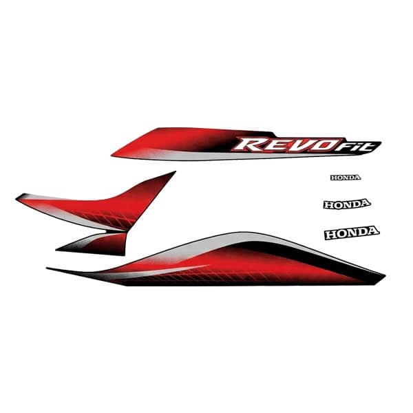Sticker Body Kiri Hitam Merah Honda  Revo 110