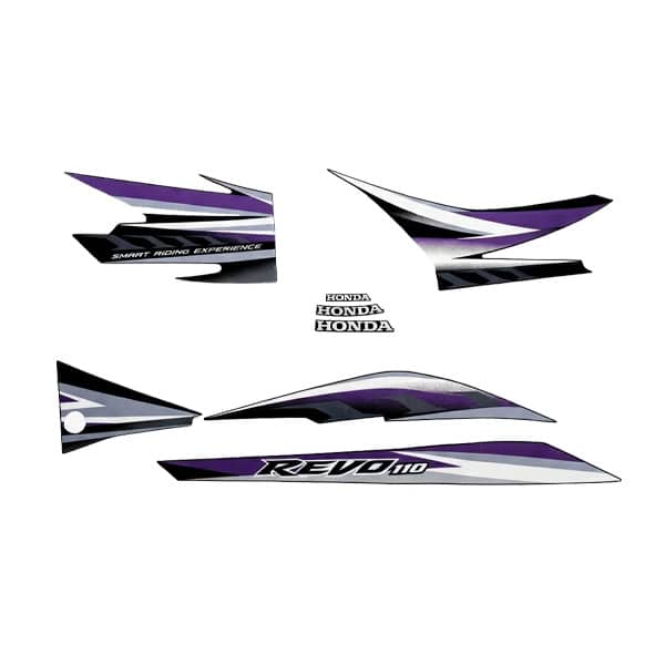 Sticker Body Kanan Hitam Grey Honda Revo 110