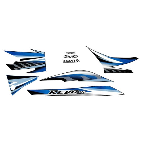 Sticker Body Kiri Hitam Biru Honda Revo 110