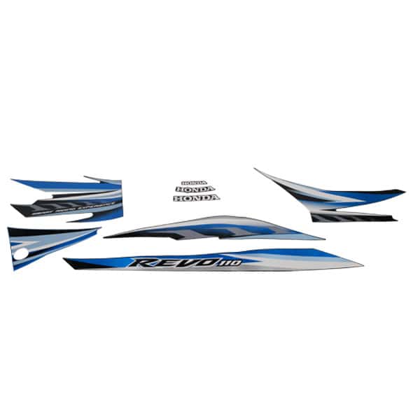 Sticker Body Kanan Hitam Biru Honda Revo 110