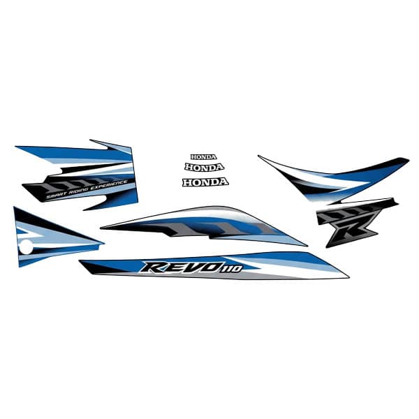 Sticker Body Kanan Hitam Biru Honda Revo 110