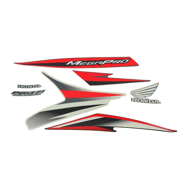 Sticker Body Set Kiri Putih Honda Mega Pro FI