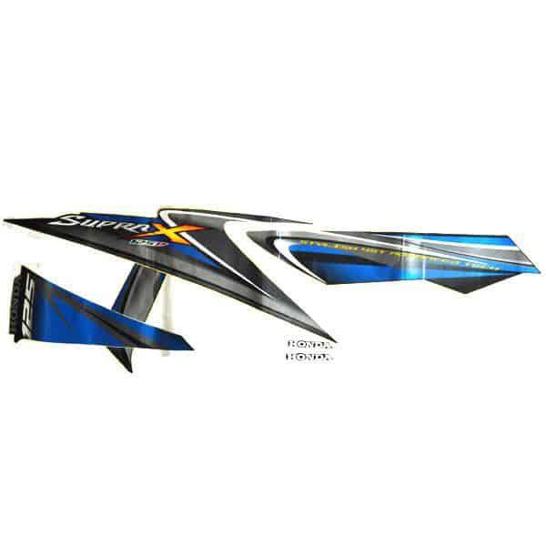 Sticker Body Kanan Hitam Biru Honda Supra X 125