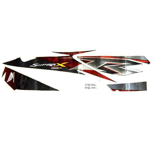 Sticker Body Kanan Hitam Merah Honda Supra X 125
