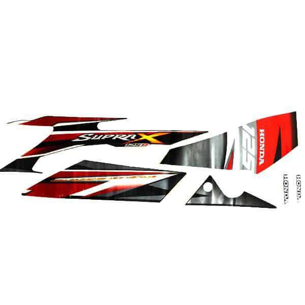 Sticker Body Kiri Hitam Merah Honda Supra X 125