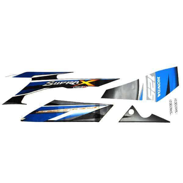 Sticker Body Kiri Hitam Biru Honda Supra X 125