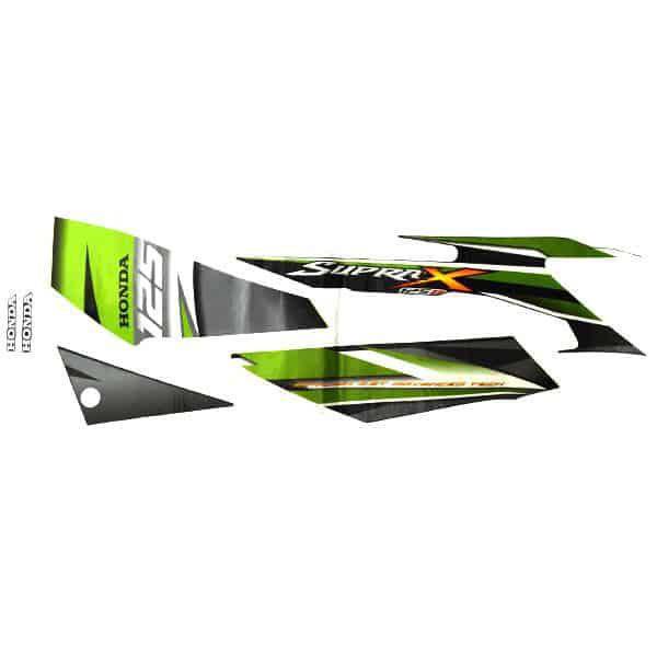 Sticker Body Kanan Hitam Hijau Honda Supra X 125