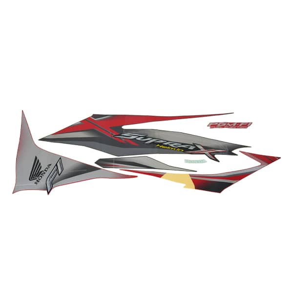 Sticker Body Set Kiri Merah Hitam Honda Supra X 125 Helm-In FI