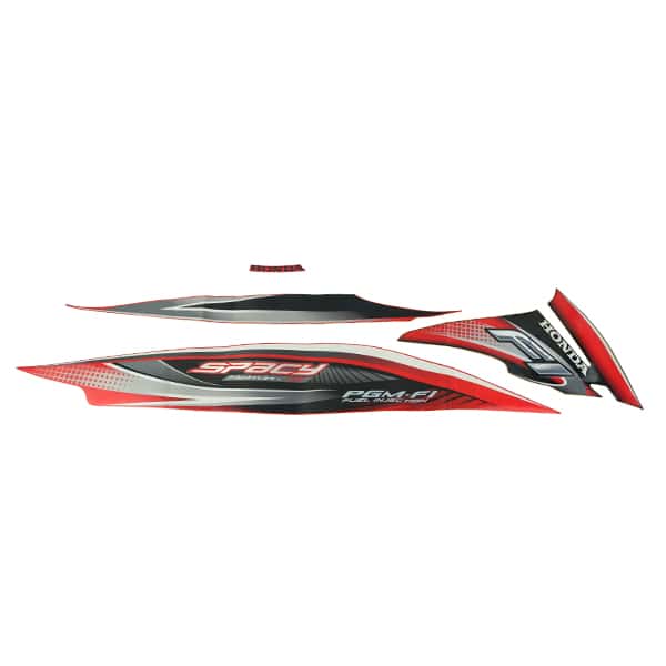 Sticker Body Set Kanan Merah Hitam Honda Spacy FI