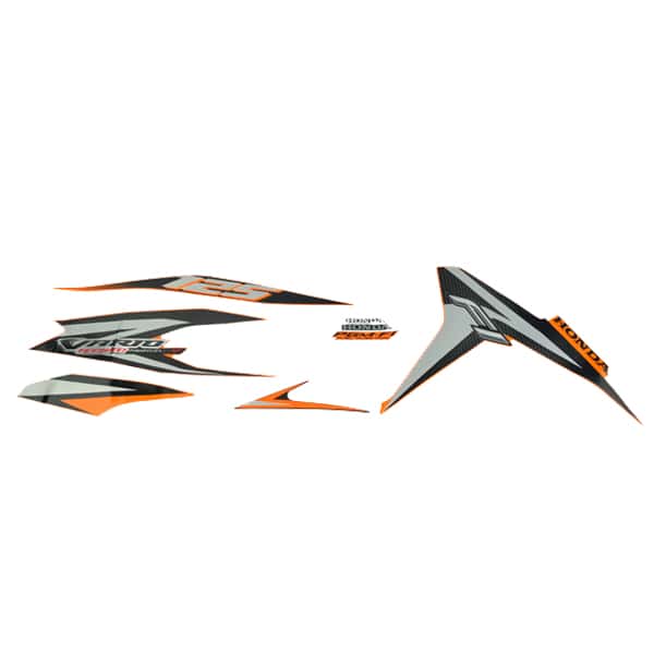 Sticker Body Set Kanan Oranye Honda Vario Techno 125 Helm-In FI