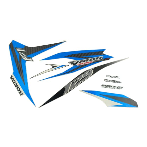 Sticker Body Set Kiri Putih Biru Honda Vario Techno 125 FI STD