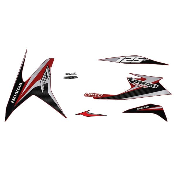 Sticker Body Kiri Merah Honda Vario Techno 125 FI STD