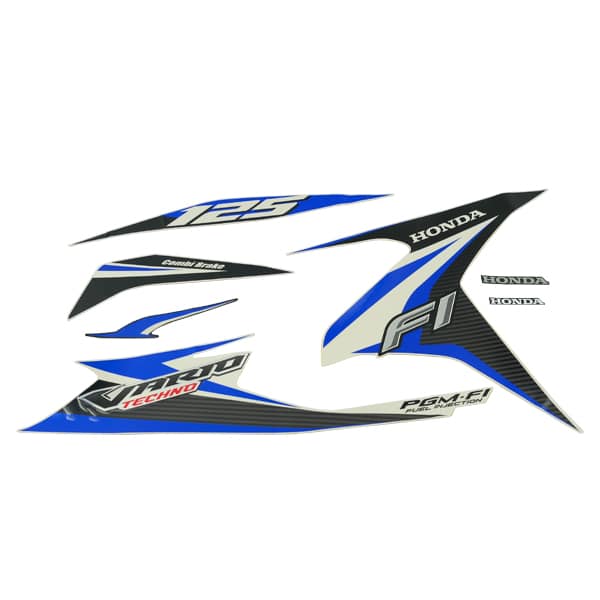 Sticker Body Set Kanan Putih Biru Honda Vario Techno 125 FI STD