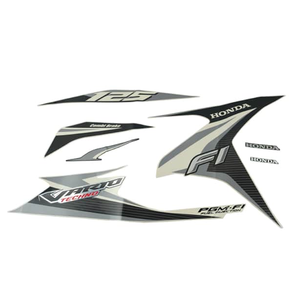 Sticker Body Set Kanan Putih Silver Honda Vario Techno 125 FI STD