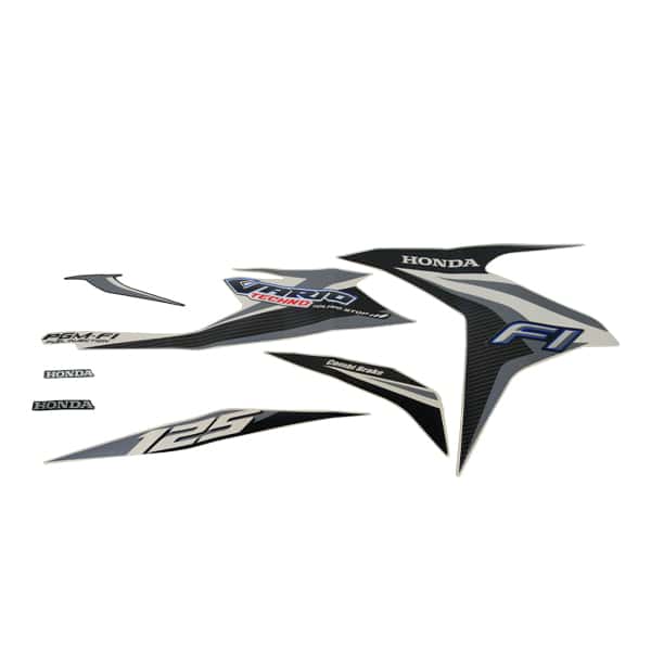 Sticker Body Set Kiri Putih Silver Honda Vario Techno 125 FI CBS ISS