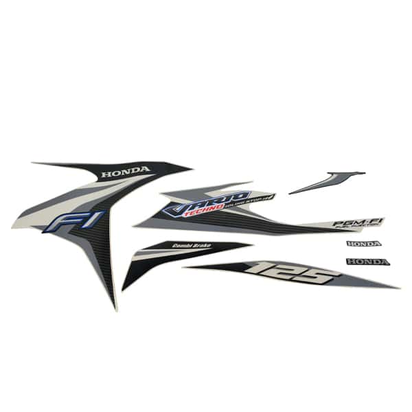 Sticker Body Set Kanan Putih Silver Honda Vario Techno 125 FI CBS ISS