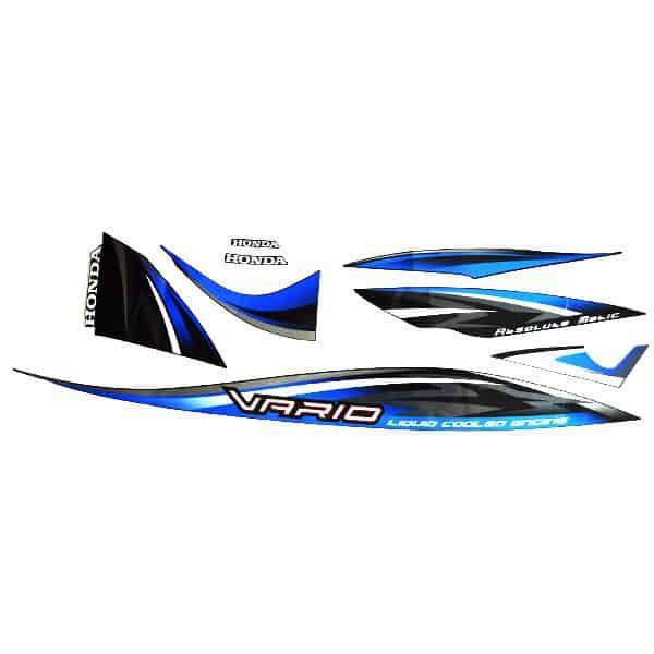 Sticker Body Kanan Hitam Silver Honda Vario 110 KVB