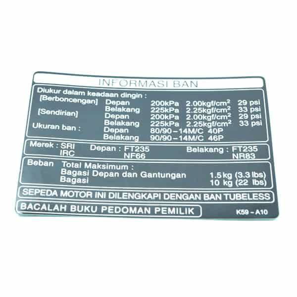 Label Tire (Indonesia) – BeAT eSP, Vario 125 eSP & Vario 150 eSP