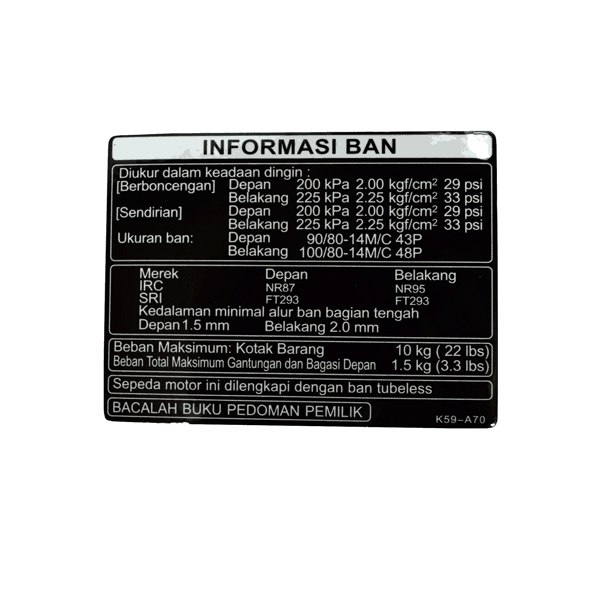 Sticker (Label Tire) – New Vario 150 eSP K59J
