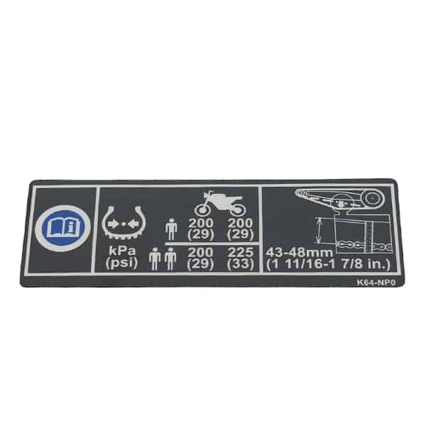 Label Tire Drive Chain Honda CBR 250RR K64N